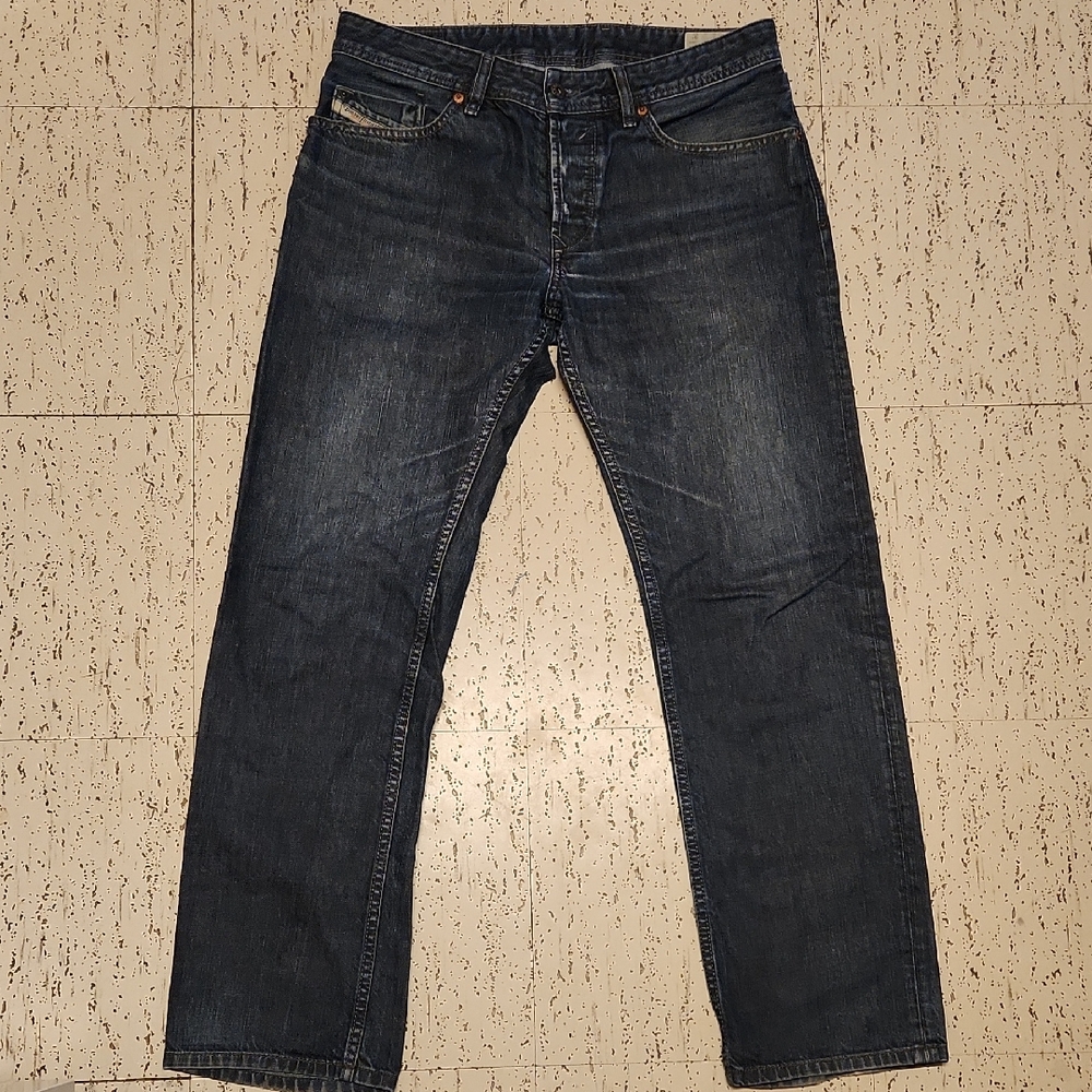Diesel Industry Waykee Dark Blue Fade Regular Straight Leg Jeans Vintage Y2K
